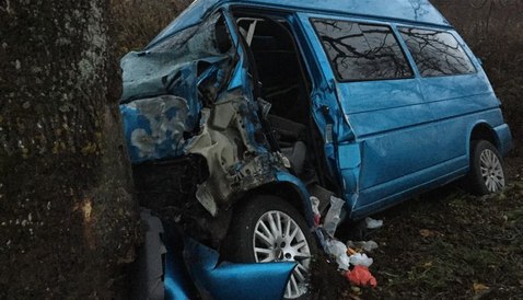 Под Калининградом микроавтобус из-за тумана врезался в дерево: водитель погиб