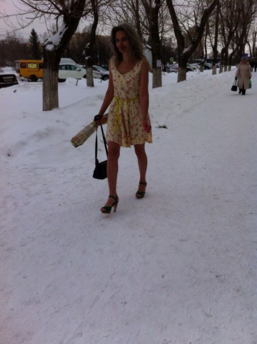 На улицах города вновь замечена морозостойкая жительница Тольятти