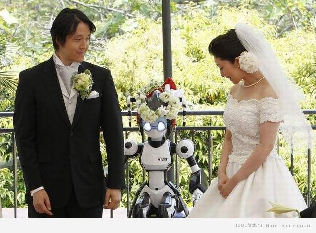 В Токио в первый раз в мире поженили 2-х роботов