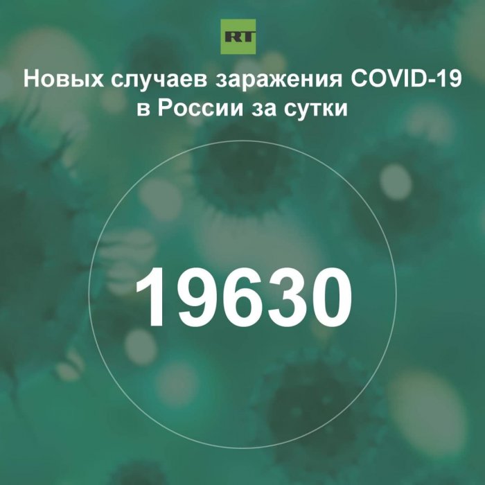 За сутки в России выявили 19 630 случаев инфицирования коронавирусом