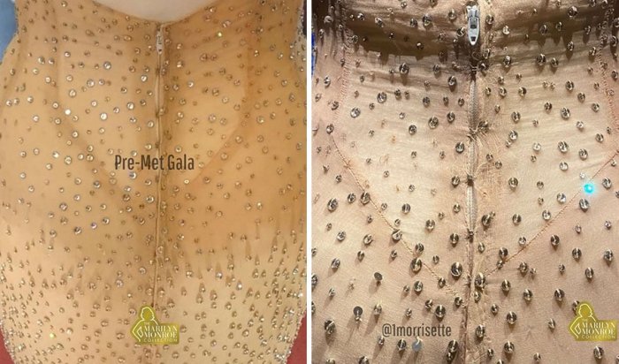 Ким Кардашьян натянула на себя культовое платье Мэрилин Монро и испортила его