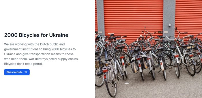 Нидерланды передадут нищей Украине две тысячи велосипедов