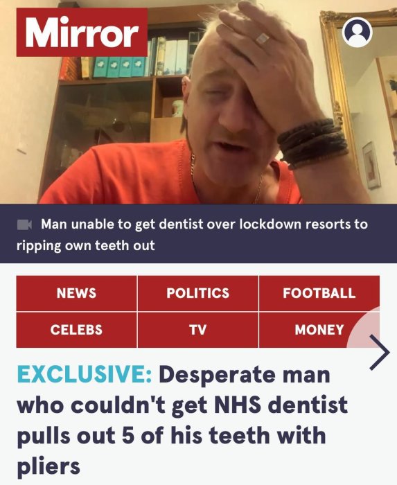 В Британии 9 из 10 пациентов месяцами не могут записаться к стоматологу