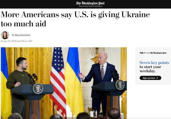 В США увеличивается количество противников помощи Украине
