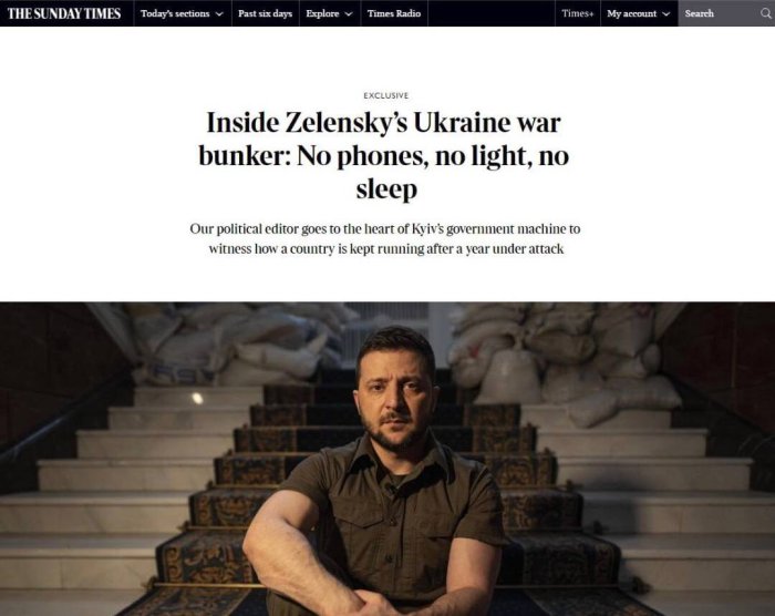 Внутри бункера Зеленского нет телефонов и света - The Sunday Times Внутри бункера Зеленского нет телефонов и света - The Sunday Times