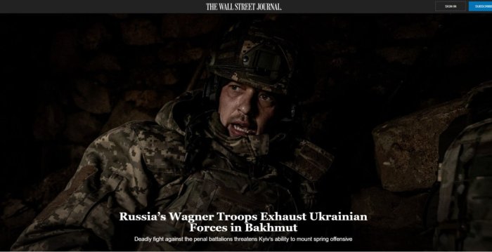 WSJ: Вагнера истощают украинские силы в Бахмуте