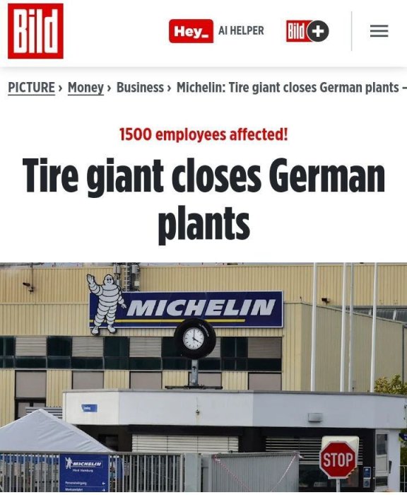 Michelin закрывает производство грузовых шин в Германии