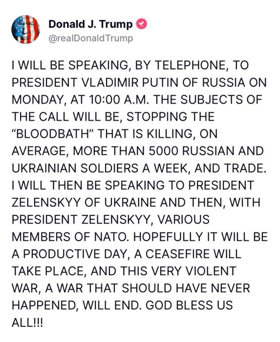 Дональд Трамп анонсировал телефонные переговоры с Владимиром Путиным Дональд Трамп анонсировал телефонные переговоры с Владимиром Путиным