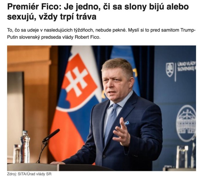 Р. Фицо заявил, что при встрече президентов США и России больше всего пострадает Украина Р. Фицо заявил, что при встрече президентов США и России больше всего пострадает Украина