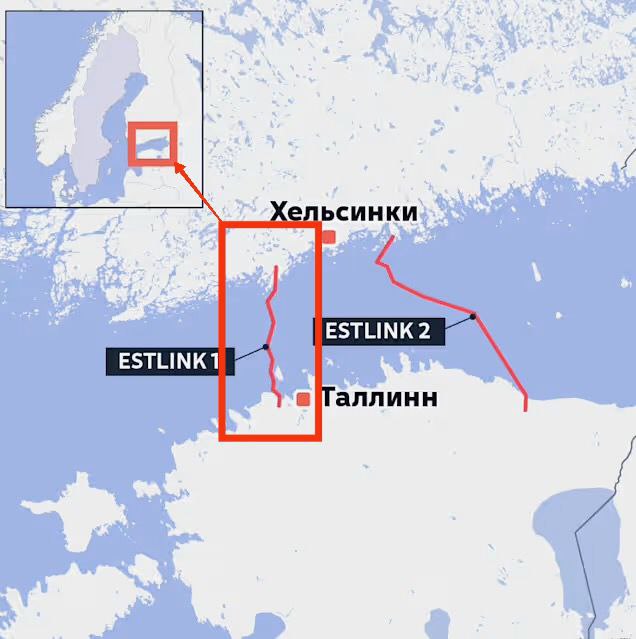 В Балтийском море поврежден подводный силовой энергетический кабель В Балтийском море поврежден подводный силовой энергетический кабель