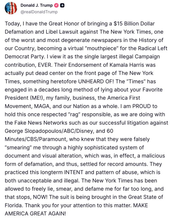        The New York Time   $15 .